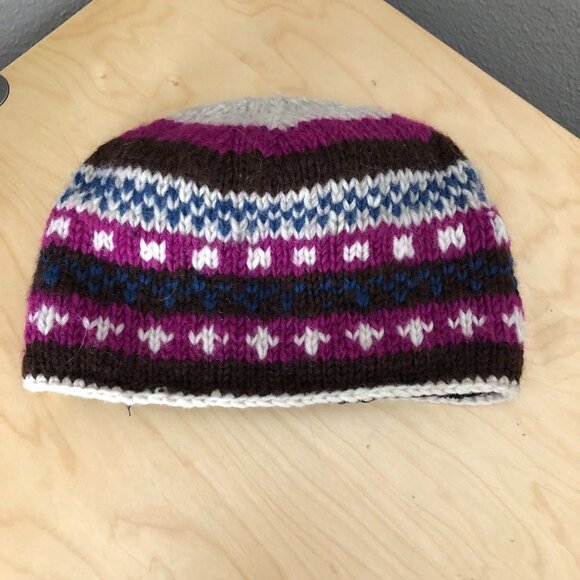 Hand Crafted Fair Isle Wool Beanie - Made in Nepal - Picture 1 of 5